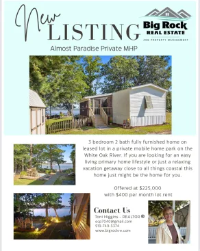 beach trailer for sale - Almost Paradise mobile home on private leased lot